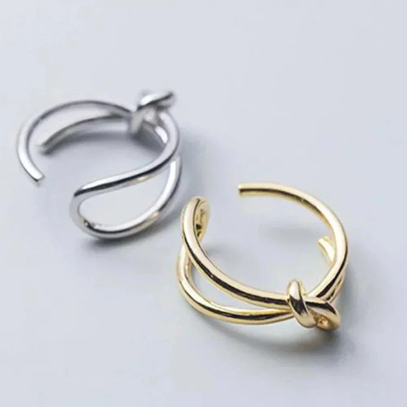 Minimalist 925 Sterling Silver Knot Ring (Gold) - Picture 5 of 5